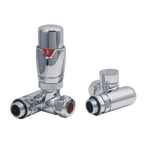 15mm Corner TRV with Lockshield - Chrome