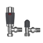 15mm Angled TRV with Lockshield - Anthracite amp Chrome 15mm Angled TRV with Lockshield - Anthracite amp Chrome