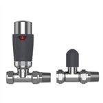 15mm Straight TRV with Lockshield - Anthracite amp Chrome 15mm Straight TRV with Lockshield - Anthracite amp Chrome