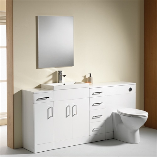 Eden 1800mm Base Unit, WC Unit, Single Base & 4-Drawer Combination - 350mm Depth