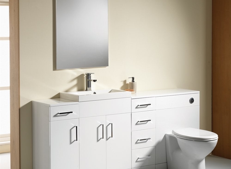 Eden 1800mm Base Unit, WC Unit, Single Base & 4-Drawer Combination - 350mm Depth