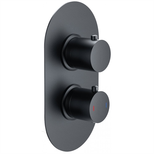 Utah Round Twin Thermostatic Shower Valve with 2 Outlets (controls 1 function)