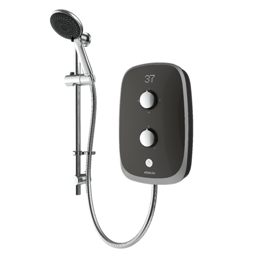 Aqualisa eVOLVE Space Grey /satin silver 10.5kW - with adjustable handset - VOXZ27