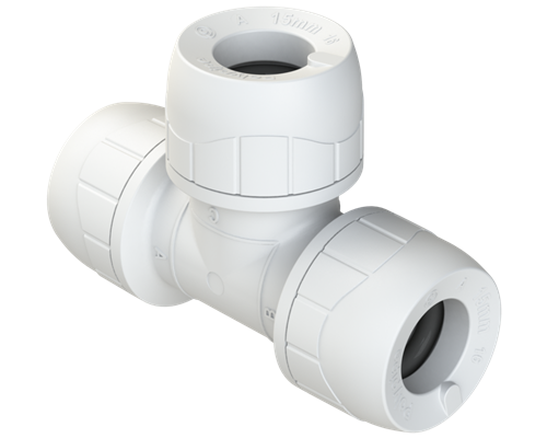 Polyplumb Enhanced White 15mm Equal Tee PB215EW