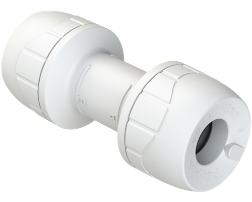 Polyplumb Enhanced White 10mm Straight Coupling PB010EW