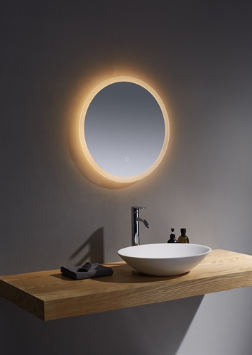 Oaksey 600mm Round Mirror - Frosted Edge