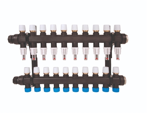 Polypipe 10 Port Plastic Push fit Manifold - UFHMANP10