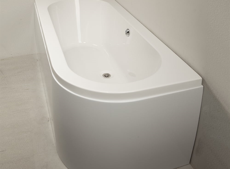 Kansas Offset Bath & Skirt with Option 2 Whirlpool - 1700 x 725mm