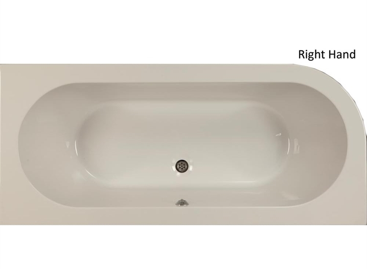 Kansas Offset Bath & Skirt with Option 2 Whirlpool - 1700 x 725mm