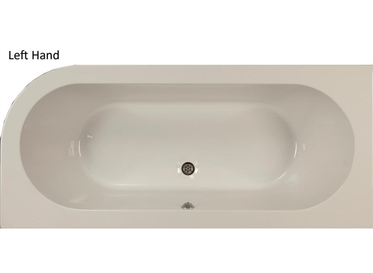 Kansas Offset Bath & Skirt with Option 6 Whirlpool System - 1700 x 750mm