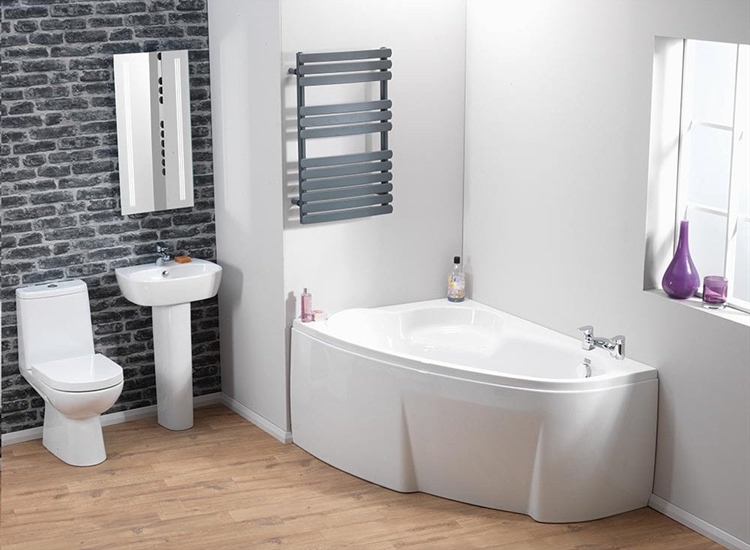 Tennessee Offset Corner Bath & Panel (Superspec) - 1500 x 1000mm