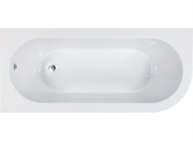 Kansas Offset Bath & Skirt with Option 2 Whirlpool - 1700 x 725mm