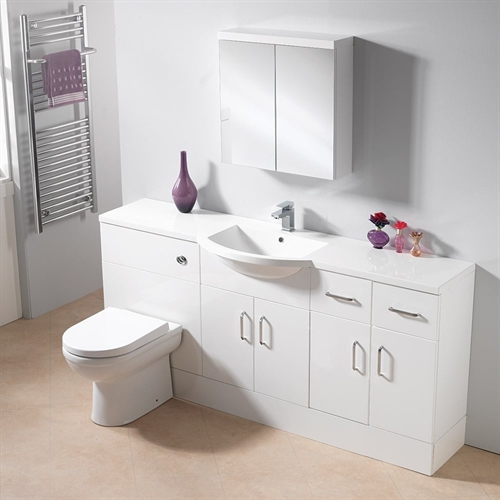 Q-Line 1800 1-Piece Centre Basin Combination - 350mm Depth