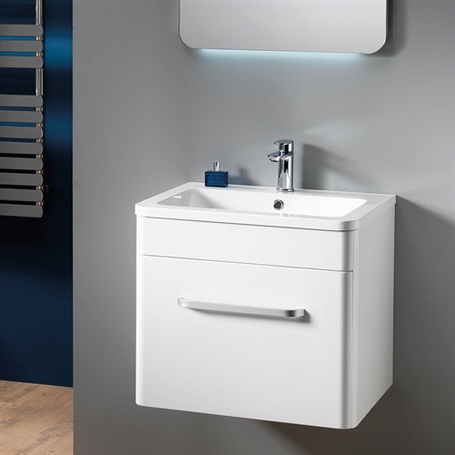 Venice Wall-Hung Base Unit & Basin - Gloss White