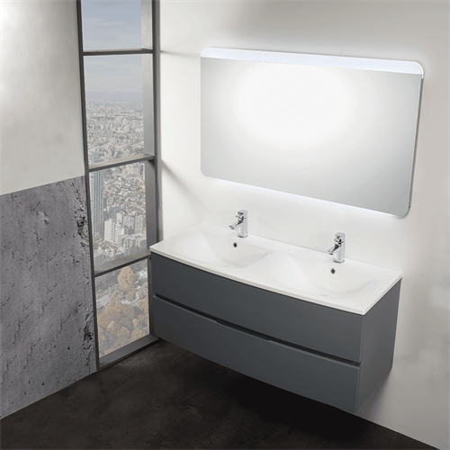 Oregon 1200mm Wall-Hung Base Unit & Double Basin