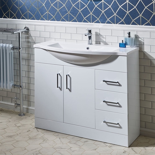 Eden 800mm Base Units & Curved Basin - 350mm Depth