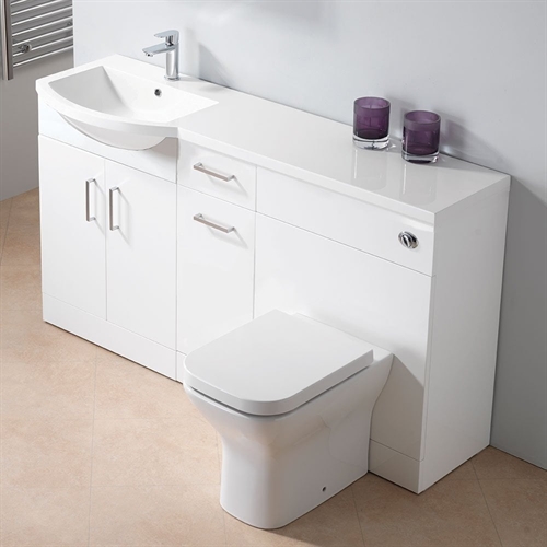 Eden Curved 1500mm 1-Piece Basin Combination