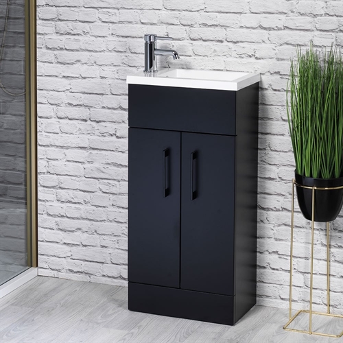 Eden 400mm Base Unit & Basin - Matt Black