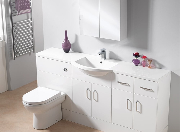 Q-Line 1800 1-Piece Centre Basin Combination - 350mm Depth