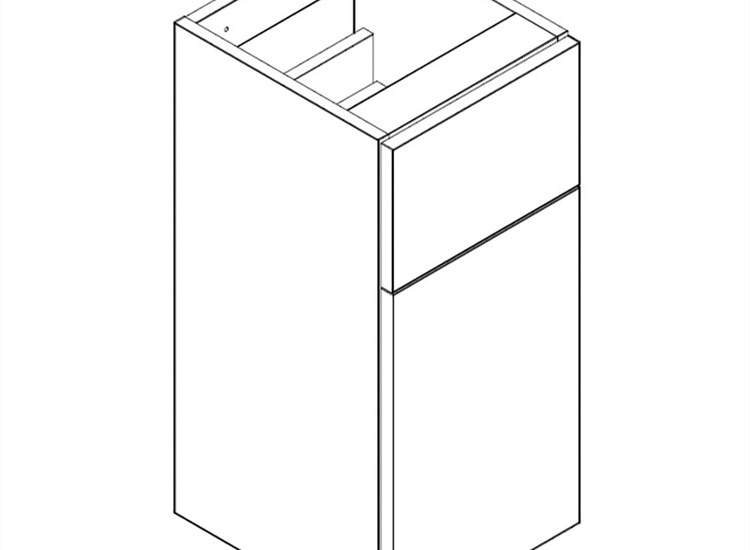 Q-Line 300mm 1-Door, 1-Drawer Base Unit - 345mm Depth