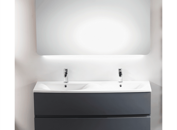 Oregon 1200mm Wall-Hung Base Unit & Double Basin