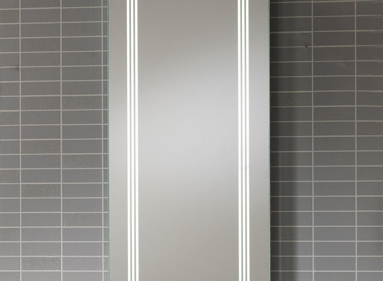 Roma Mirror with LED Light Strip, Anti-Mist Pad & Sensor Switch - 400 x 800mm