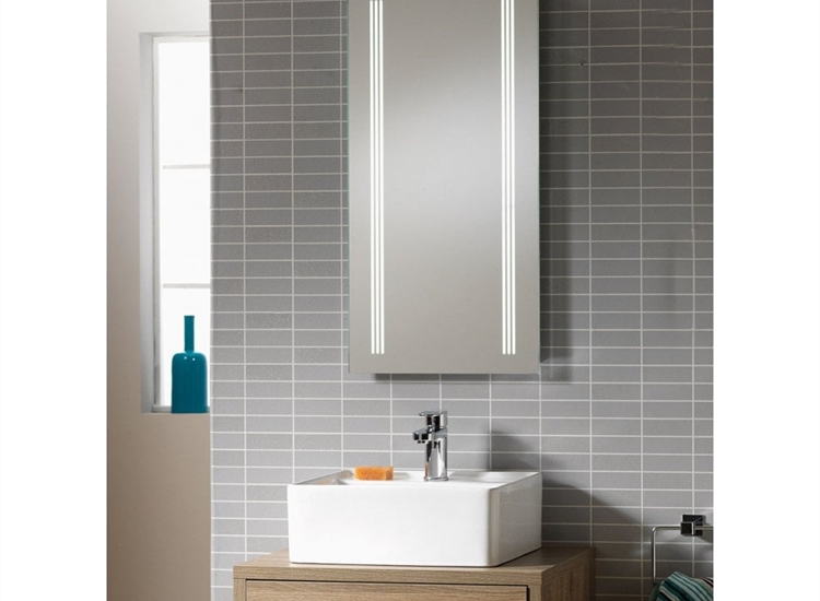 Roma Mirror with LED Light Strip, Anti-Mist Pad & Sensor Switch - 400 x 800mm