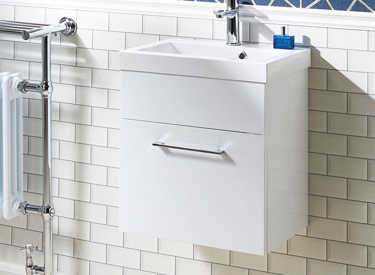 Eden 500mm Wall Hung Base Unit & Basin