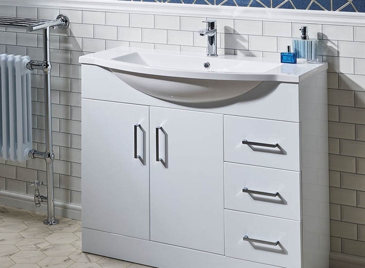 Eden 800mm Base Units & Curved Basin - 350mm Depth