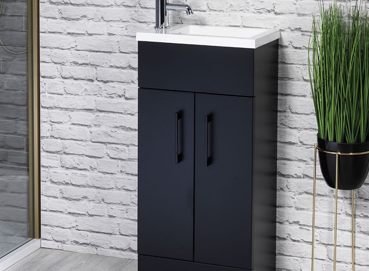 Eden 400mm Base Unit & Basin - Matt Black