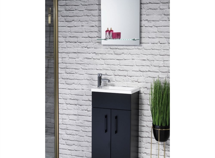 Eden 400mm Base Unit & Basin - Matt Black