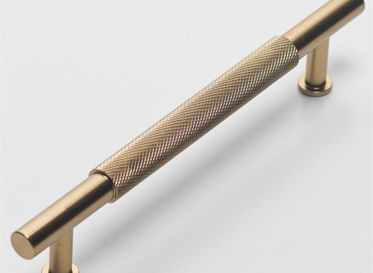 Knurled Bar Handle - Brushed Brass (Each)