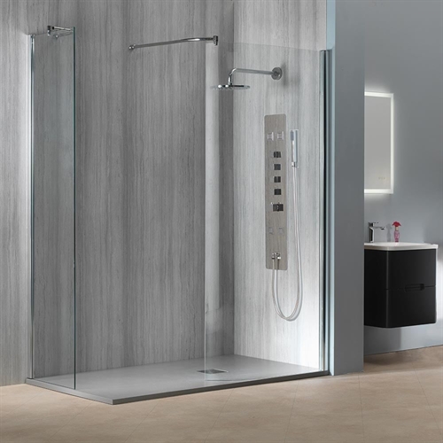 Genesis 8mm Curved Showerwall with Easy-Clean Glass