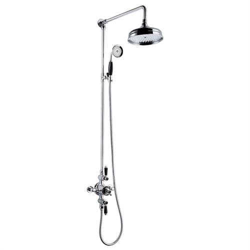 Nostalgic Thermostatic Shower Valve & Riser Rail - Black