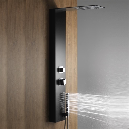 Verona Shower Column with Slimline Rainfall Head, Body Jets & Shower Kit