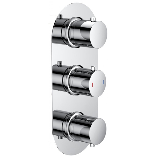 Ohio Triple Thermostatic Shower Valve with 2 Outlets (controls 2 functions, simultaneously)