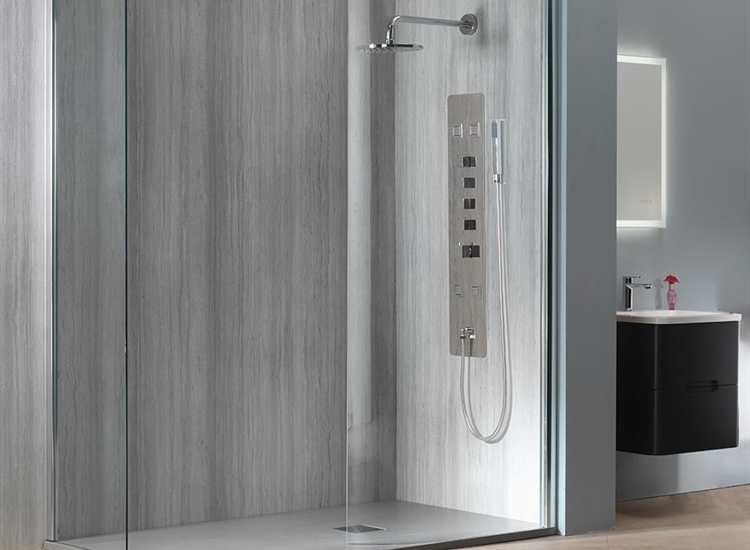 Genesis 8mm Curved Showerwall with Easy-Clean Glass