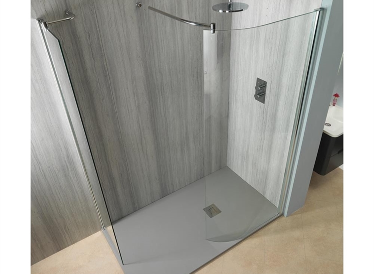 Genesis 8mm Curved Showerwall with Easy-Clean Glass