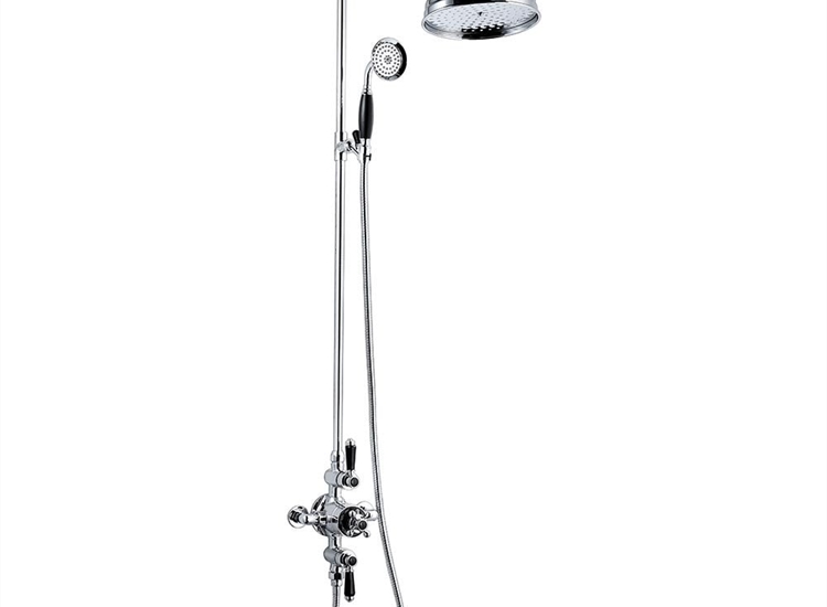 Nostalgic Thermostatic Shower Valve & Riser Rail - Black