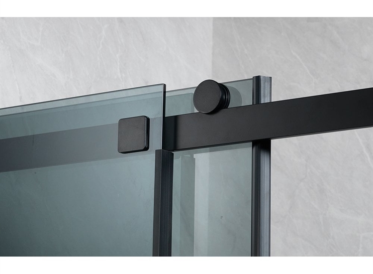 Ascent Premier 8mm Roller Sliding Door - Clear Glass/Black Frame