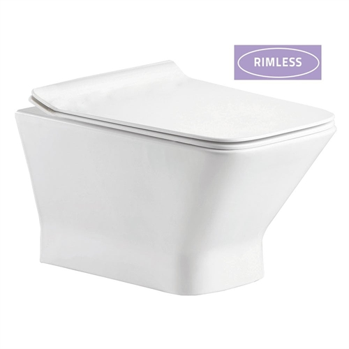 Verona Rimless Wall-Hung Pan & Soft Close Seat