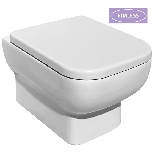 Aveiro Rimless Wall-Hung Pan & Soft Close Seat