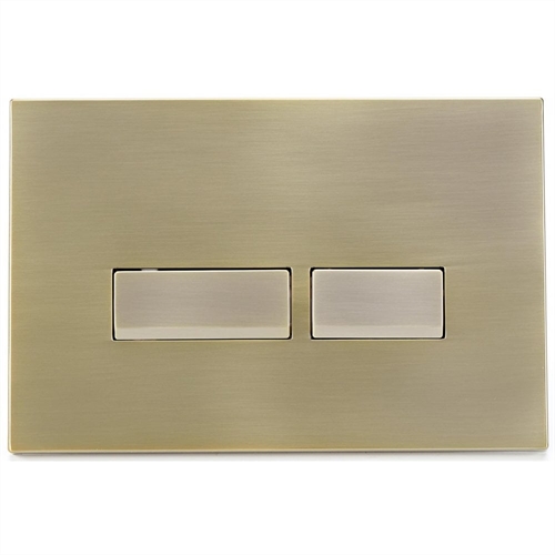 Nevada Square Push-Button & Plate - Brushed Brass (For Ascent Pneumatic Cistern & Frames)