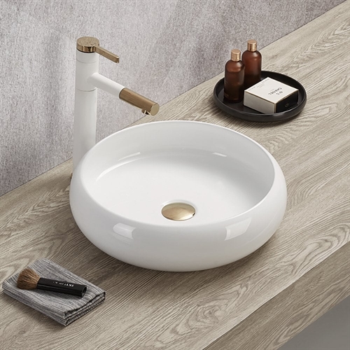 Siena 415mm Round White Ceramic Vanity Basin