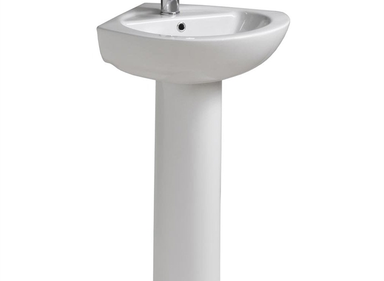 Solo 390 x 390mm Corner Basin & Pedestal