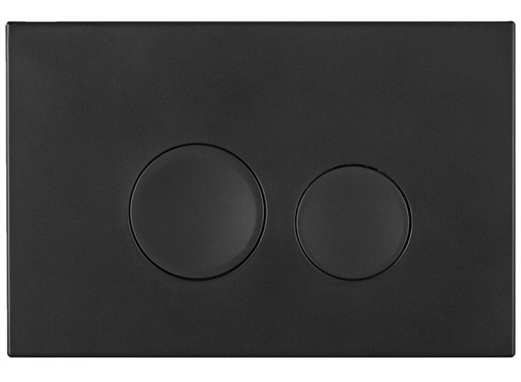 Ohio Round Push-Button & Plate - Matt Black (For Ascent Pneumatic Cistern & Frames)