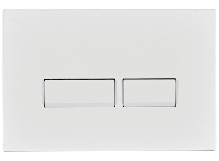 Nevada Square Push-Button & Plate - White (For Ascent Pneumatic Cistern & Frames)