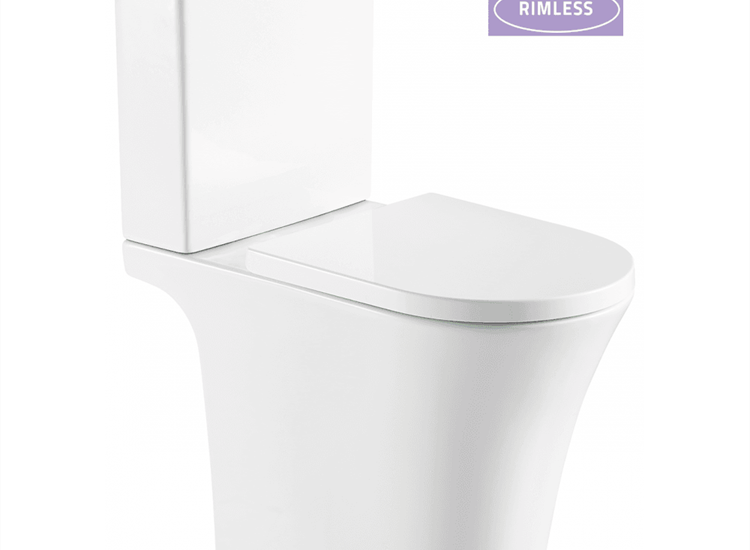 Rimini Rimless Comfort Height Open Back WC including Soft Close Seat