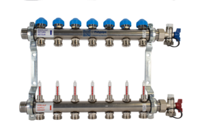 Polypipe 8 Port Stainless Steel EuroCone UFH Manifold - UFH12758EC