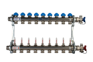 Polypipe 9 Port Stainless Steel EuroCone UFH Manifold - UFH12759EC